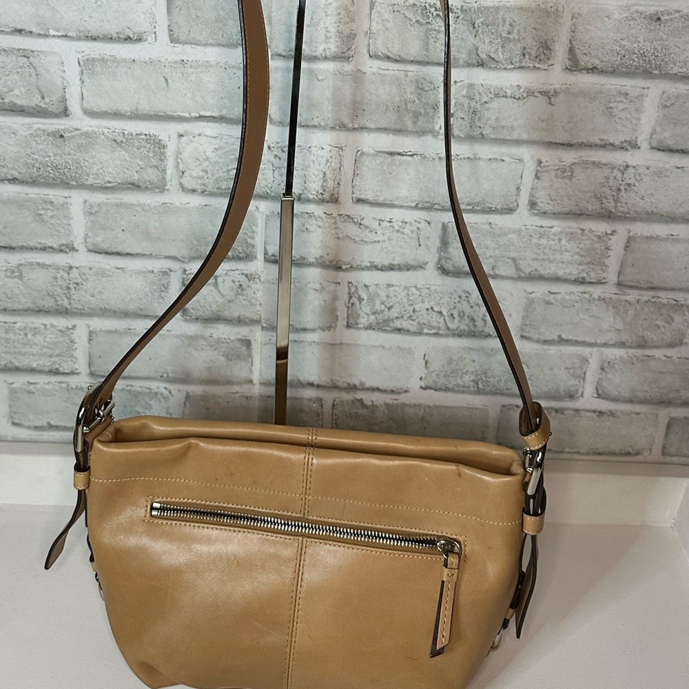 Coach Tan Leather Satchel Shoulder Bag - Picture 2 of 7